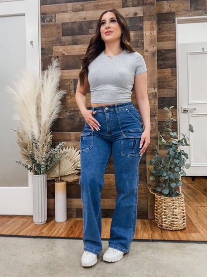 Layla Cargo High Rise Stretch Jeans