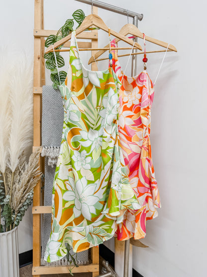 Arielle Silk Mini Ruffle Dress