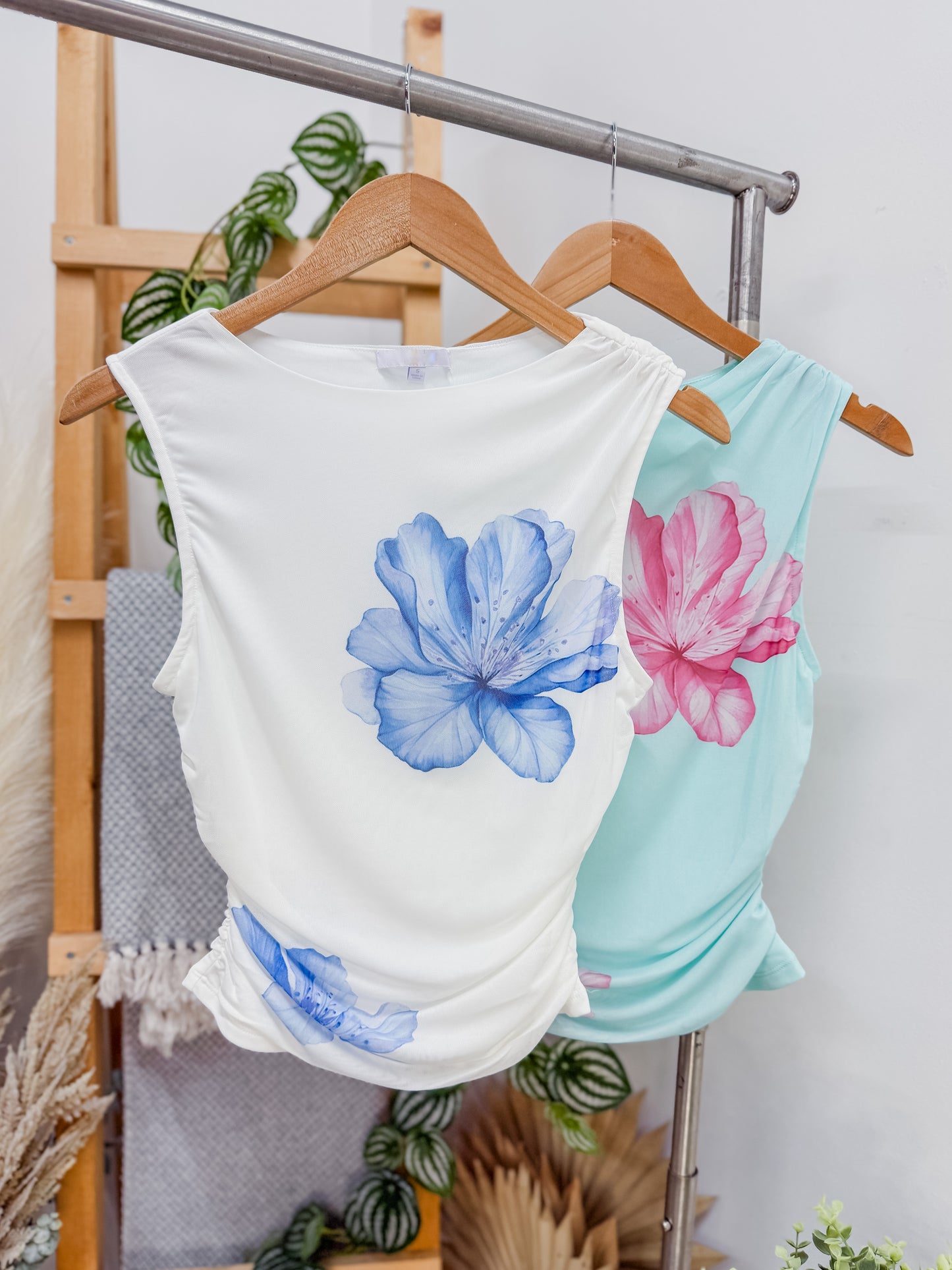 Lorelai  Mesh Floral Drape Top