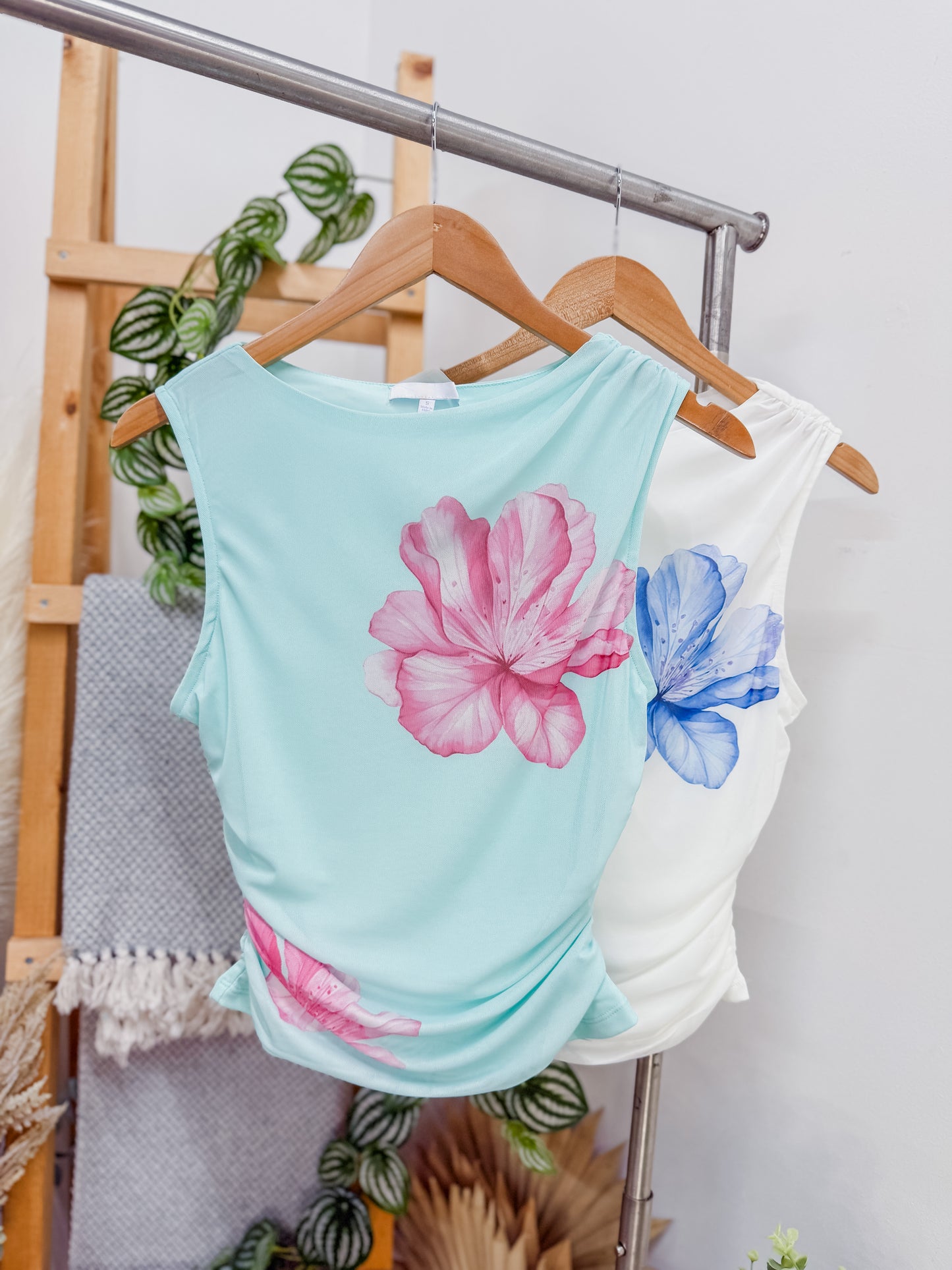 Lorelai  Mesh Floral Drape Top