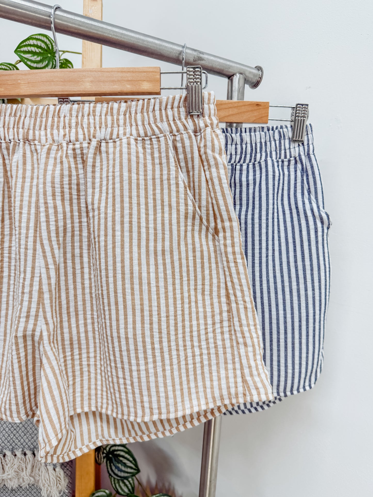 Peyton Striped Elastic Waist Gauze Shorts