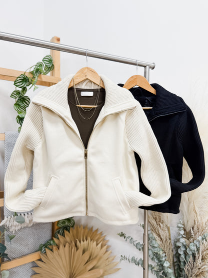 Denise Knit Sleeves Collar Jacket