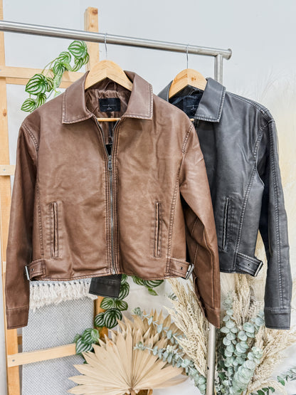 RESTOCK! Madeline Leather Collared Jacket