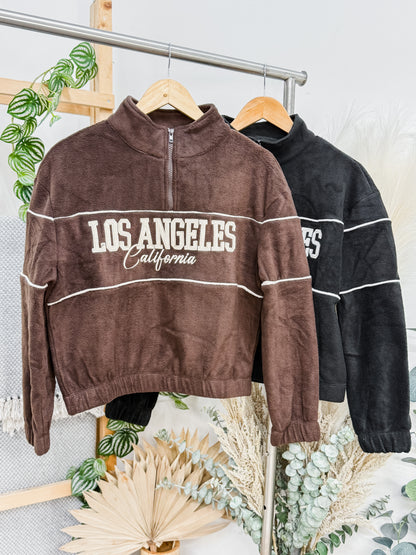 Cozy Los Angeles Quarter Zip Sweatshirt