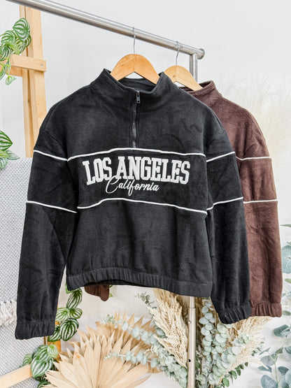 Cozy Los Angeles Quarter Zip Sweatshirt