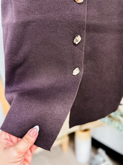 Mariah Knit Gold Button Top