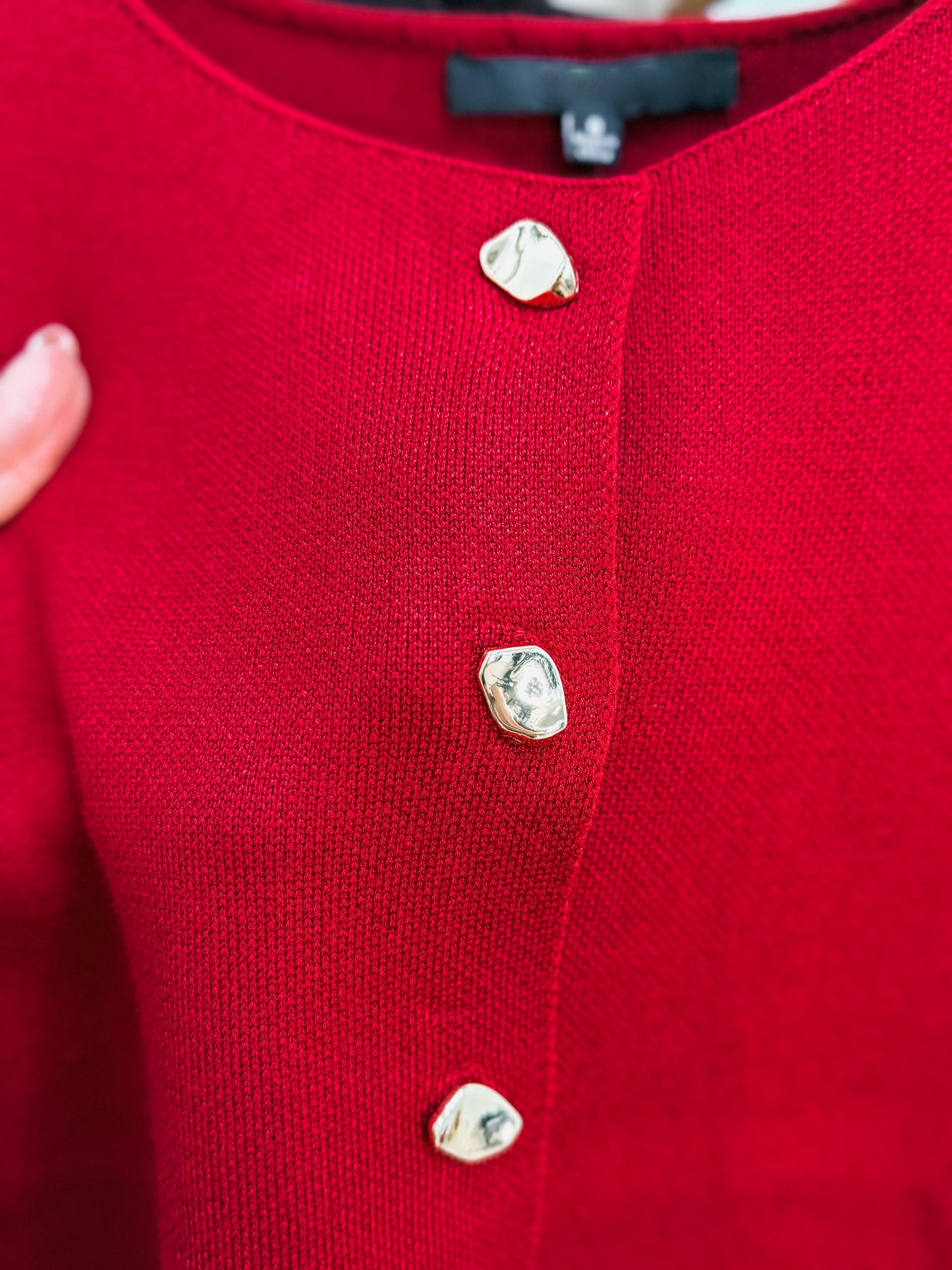 Mariah Knit Gold Button Top