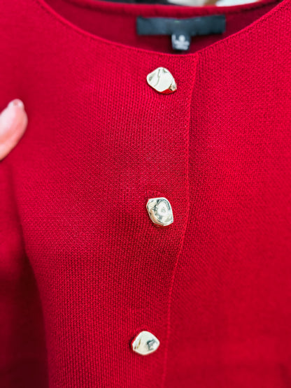 Mariah Knit Gold Button Top