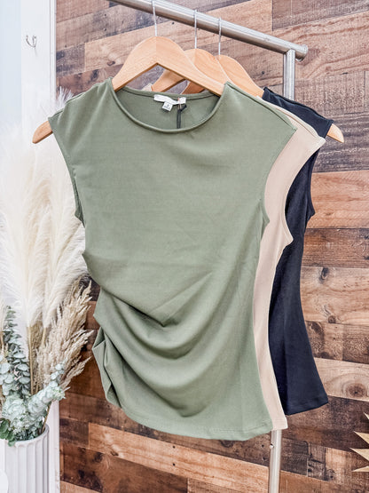 Melanie Short Sleeve Side Ruching Top