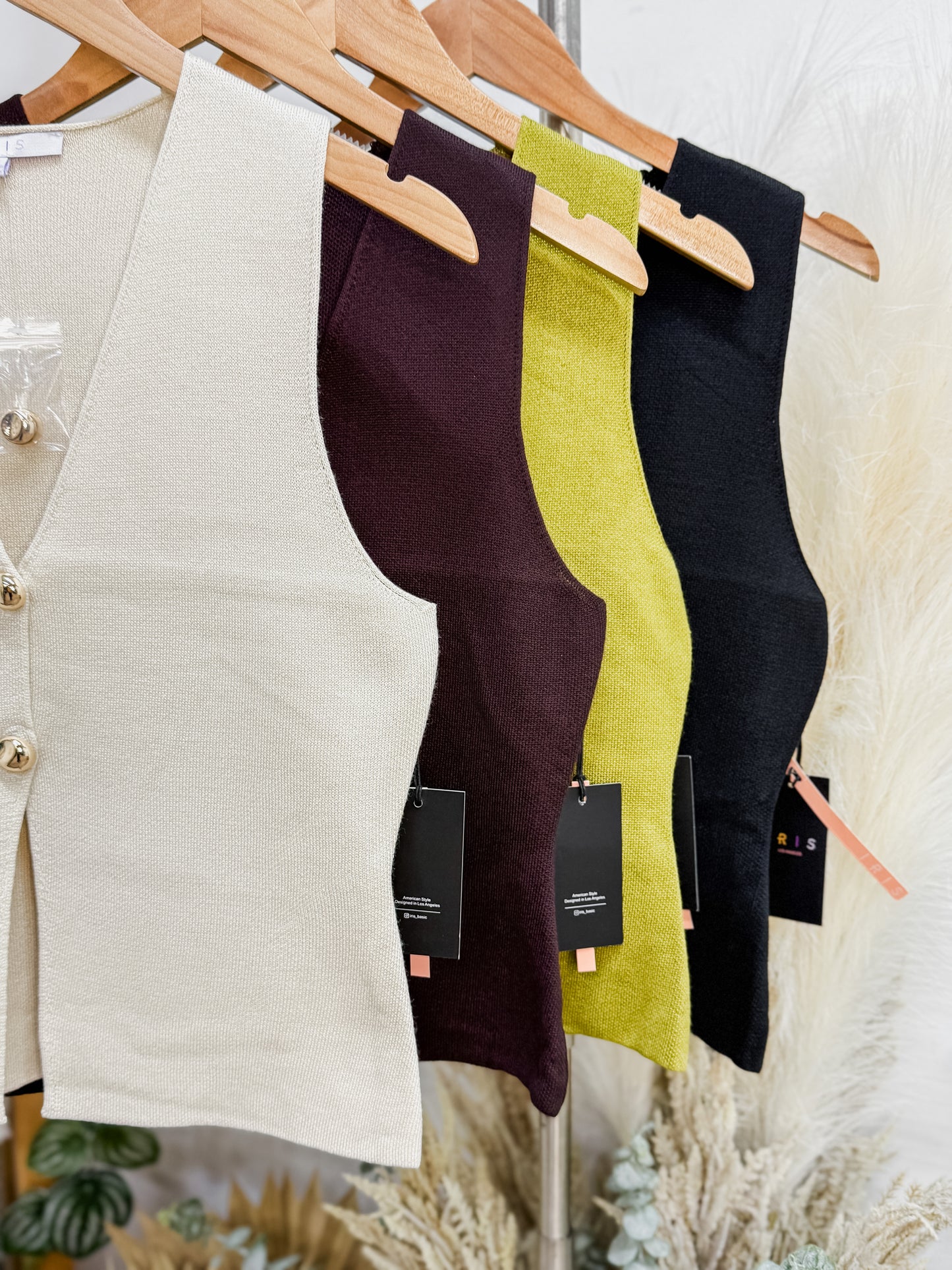 Charlotte Gold Button Vest Top