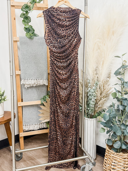 Milan Mesh Ruched Maxi Dress