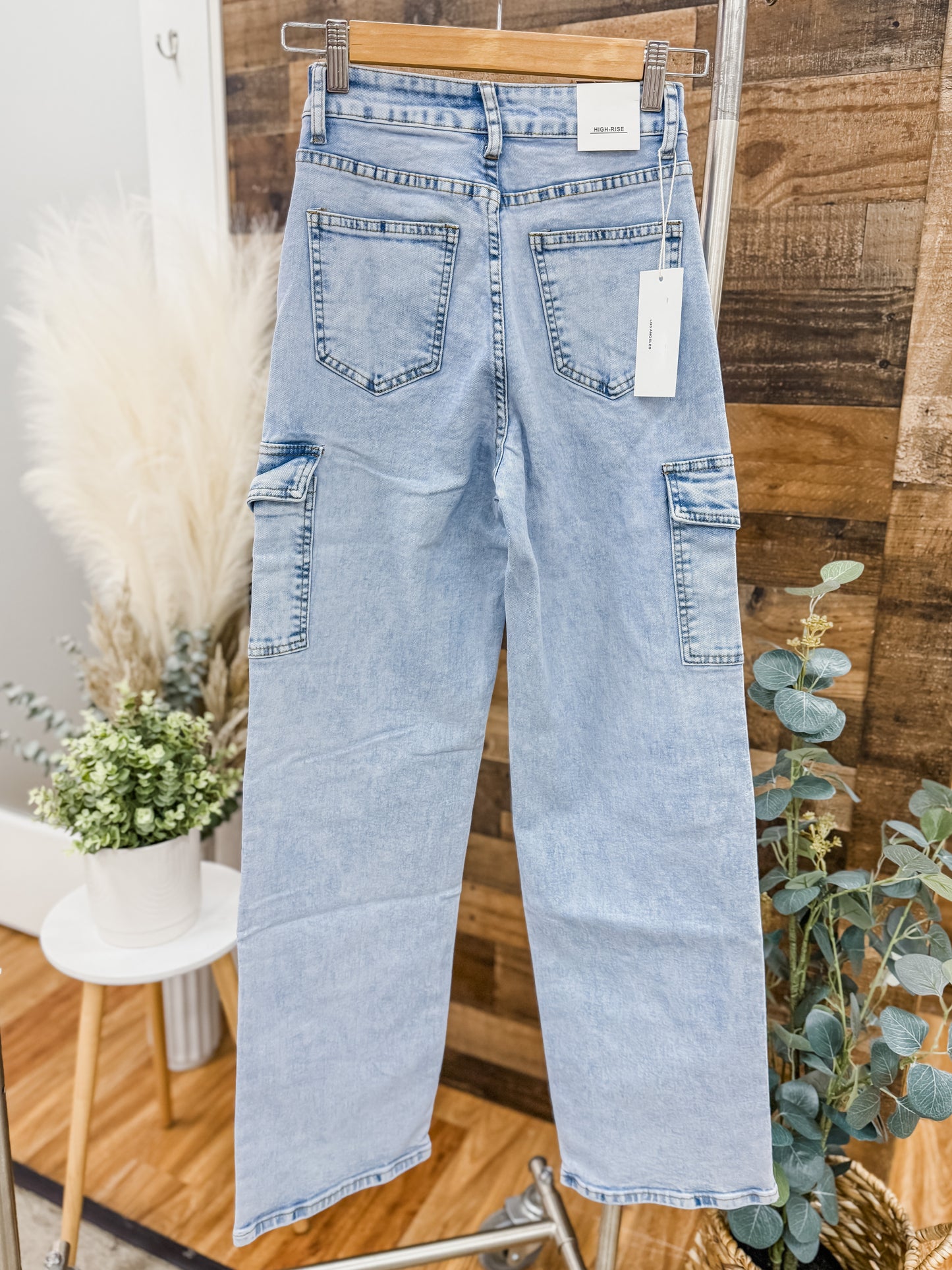 Hazel High Rise Cargo Baggy Jeans