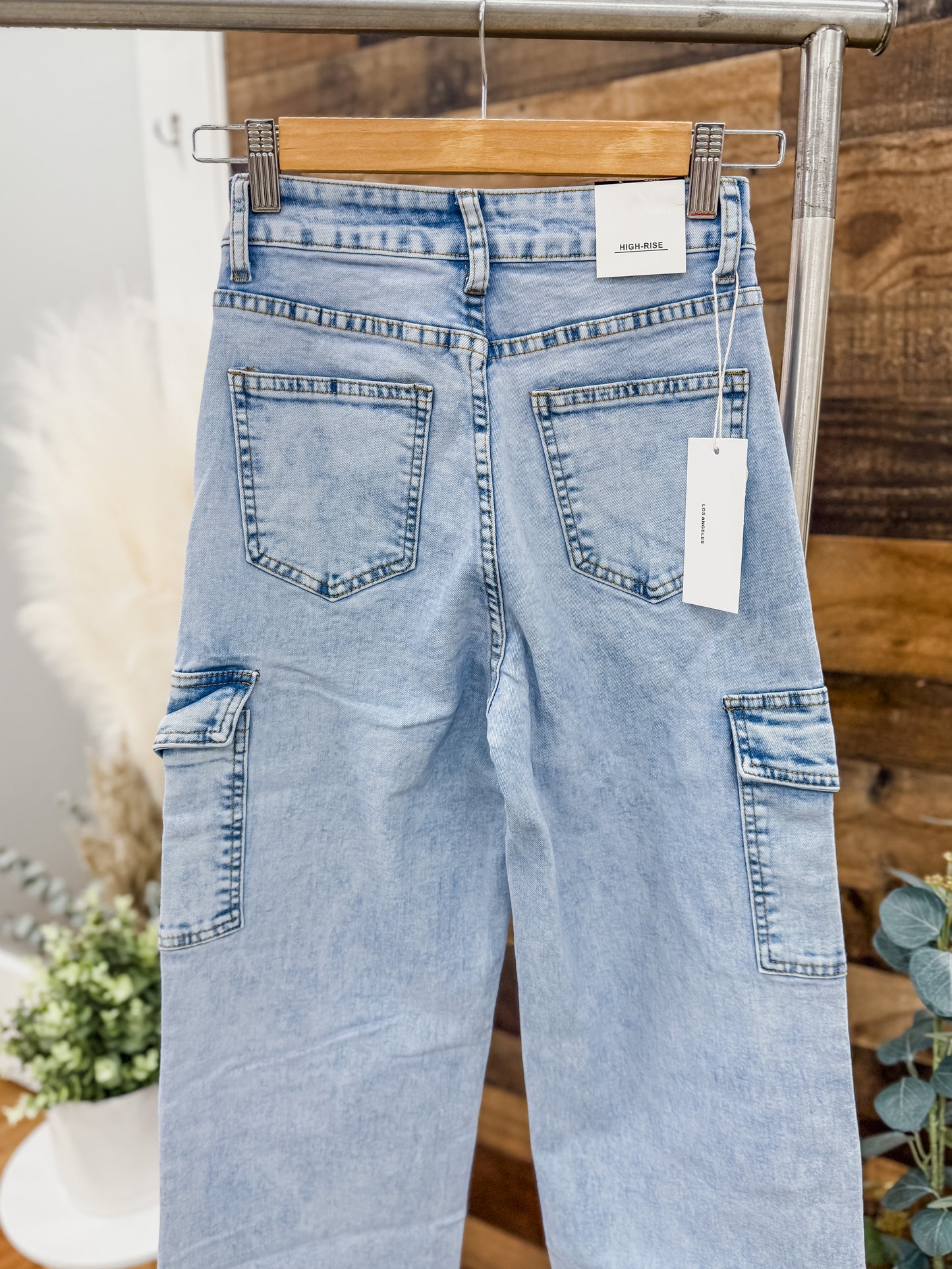 Hazel High Rise Cargo Baggy Jeans