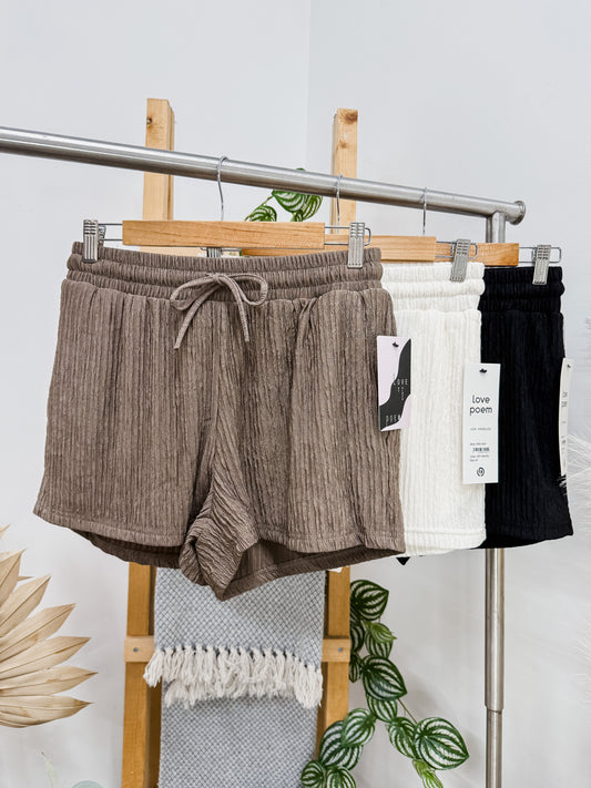 Dalia Stretch Crinkle Tie Waist Shorts