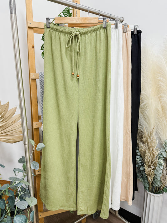 Esme Stretch Crinkle Tie Waist Pants