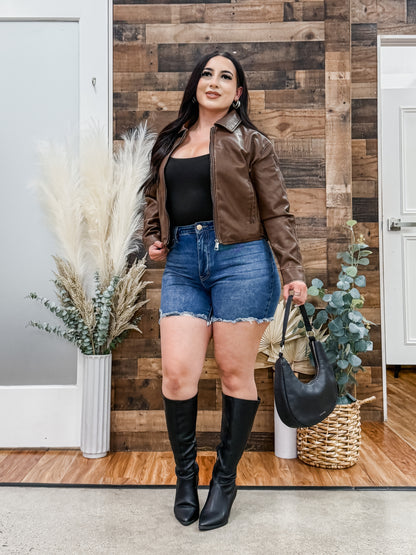 RESTOCK! Madeline Leather Collared Jacket