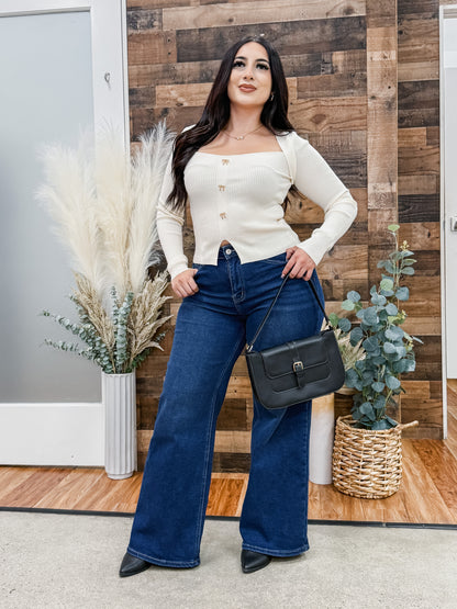 Lucinda Gold Bows Sweater Knit Top