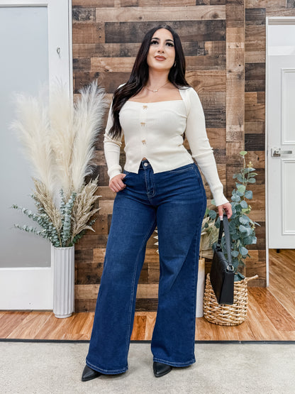 Lucinda Gold Bows Sweater Knit Top