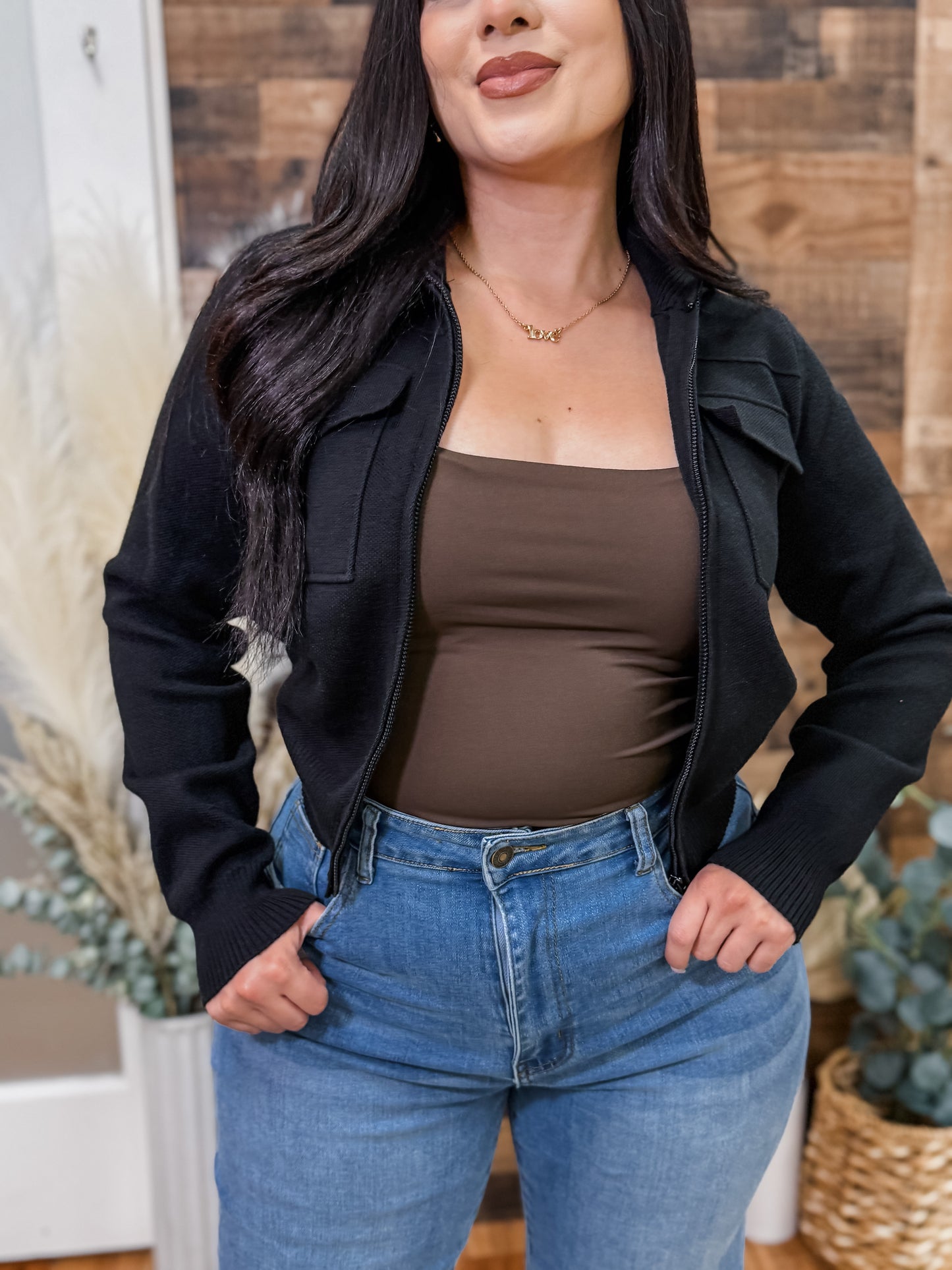 Adaline Knit Sweater Zip Jacket