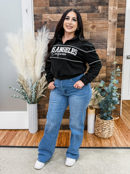 Cozy Los Angeles Quarter Zip Sweatshirt