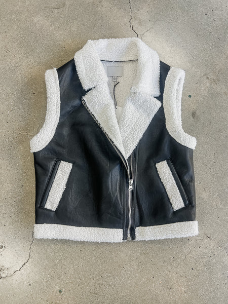 Whitney Sherpa Leather Vest