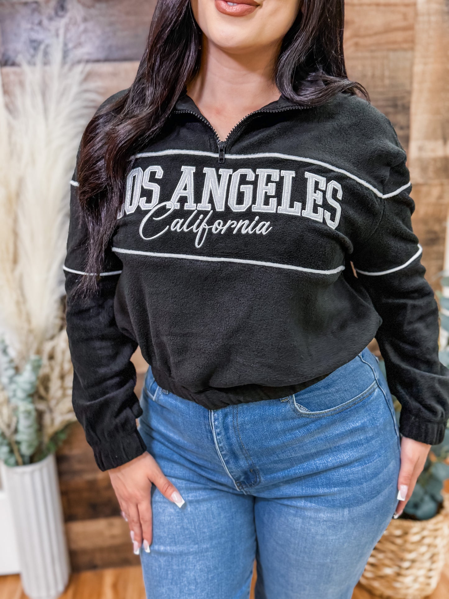Cozy Los Angeles Quarter Zip Sweatshirt