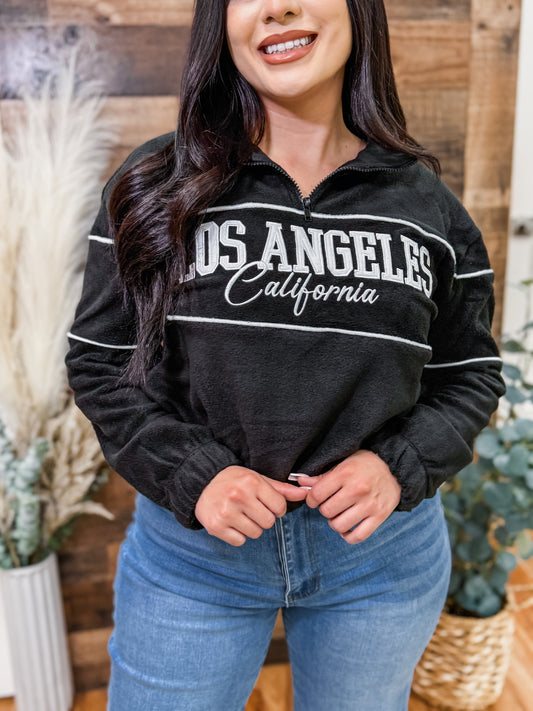 Cozy Los Angeles Quarter Zip Sweatshirt