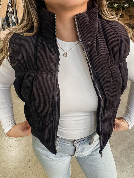 Arielle Corduroy Puffer Vest