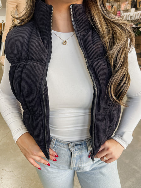 Arielle Corduroy Puffer Vest