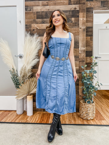 Victoria Denim Midi Dress