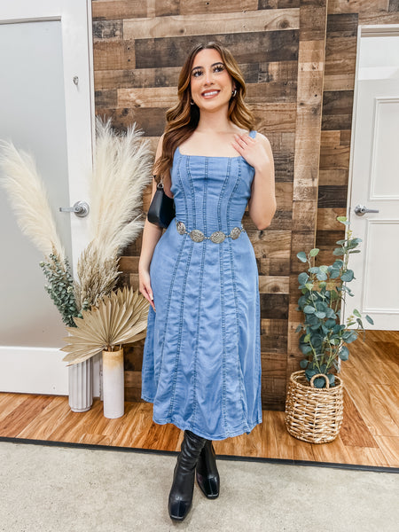 Victoria Denim Midi Dress