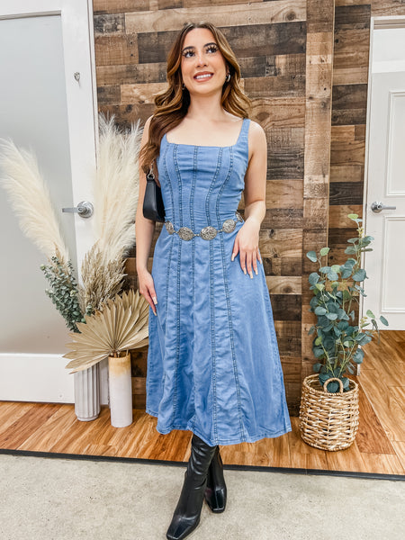 Victoria Denim Midi Dress