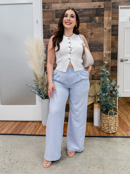 RESTOCK! Ava Button Knit Vest Top