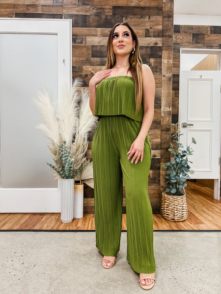 Janette Pleated Stretch Jumpsuit