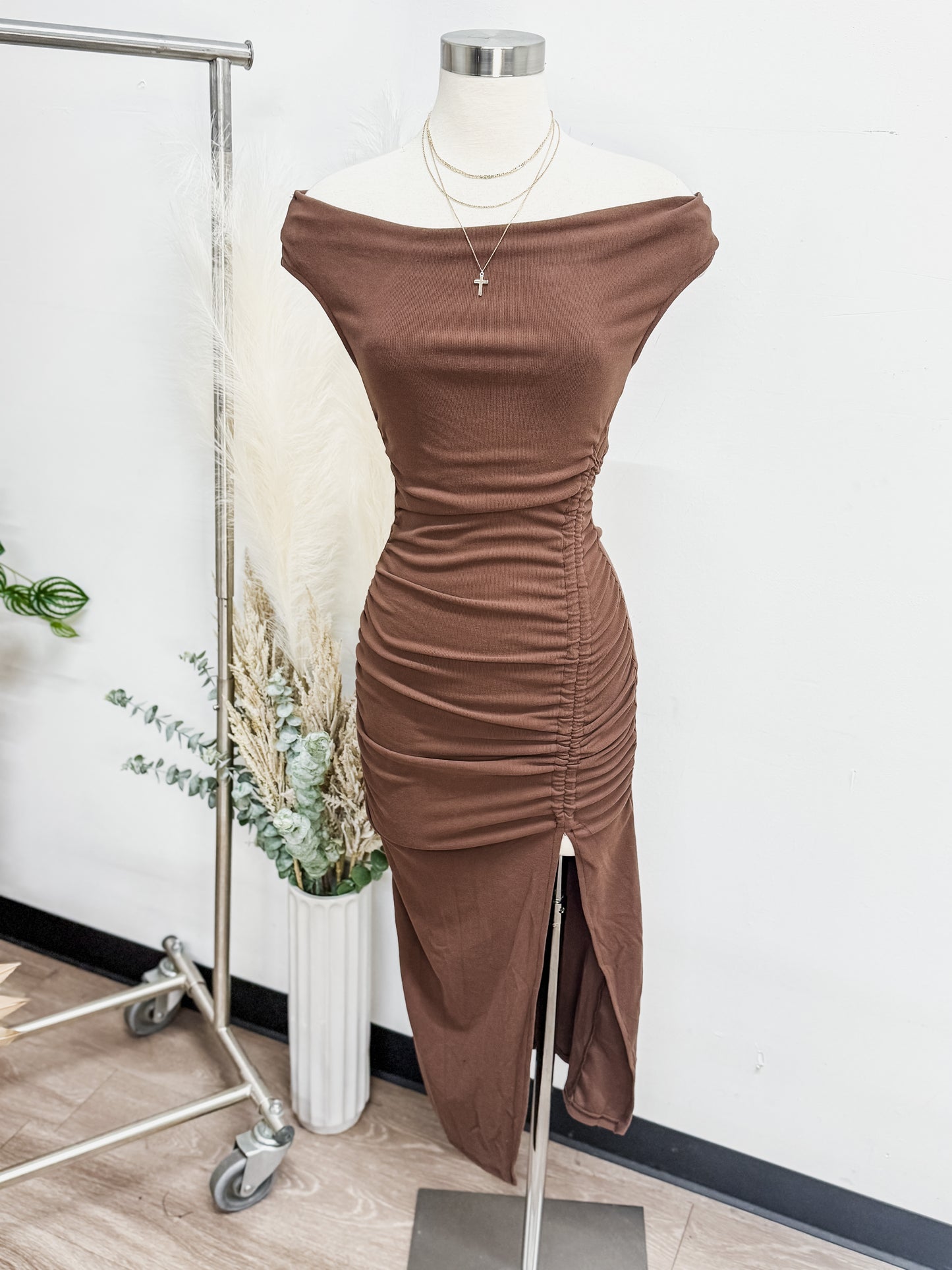 Destiny Off Shoulder Midi Dress