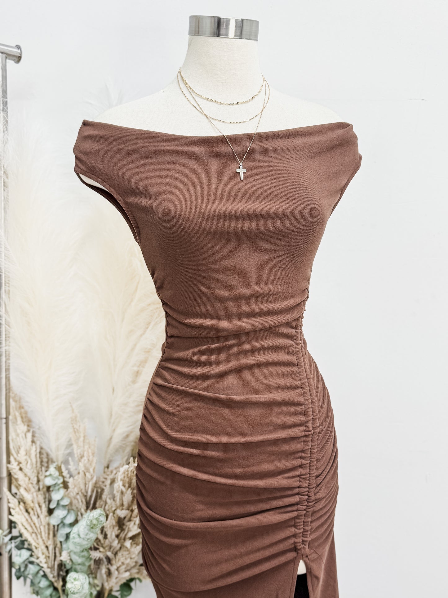 Destiny Off Shoulder Midi Dress