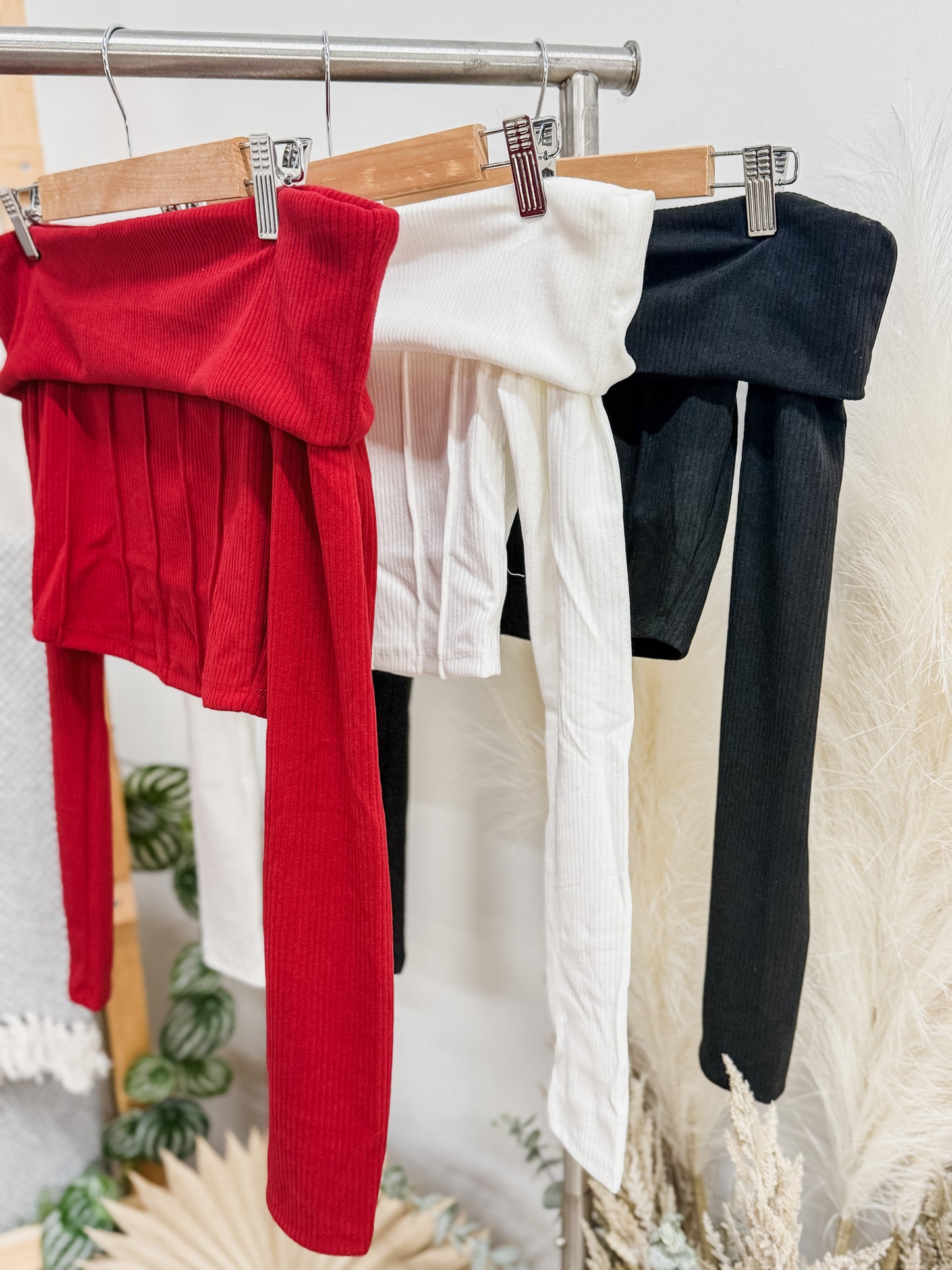 Frances Off Shoulder Ribbed Top