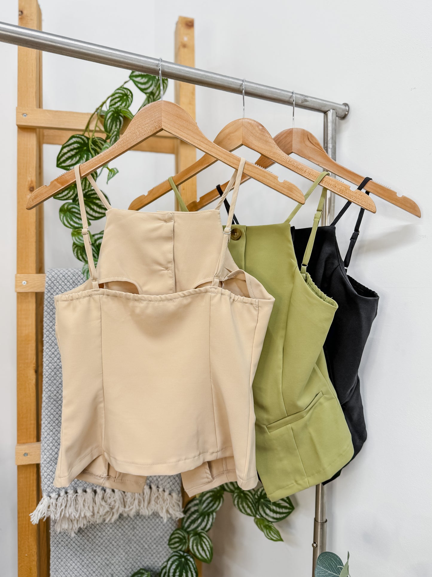 Naomi Sleeveless Button Front Top