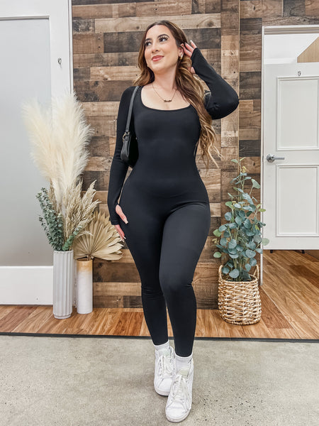 RESTOCK! Olivia Square Neck Long Sleeve Jumpsuit