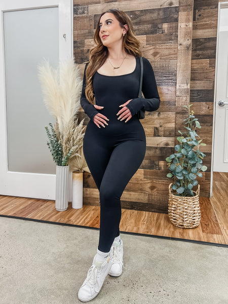 RESTOCK! Olivia Square Neck Long Sleeve Jumpsuit