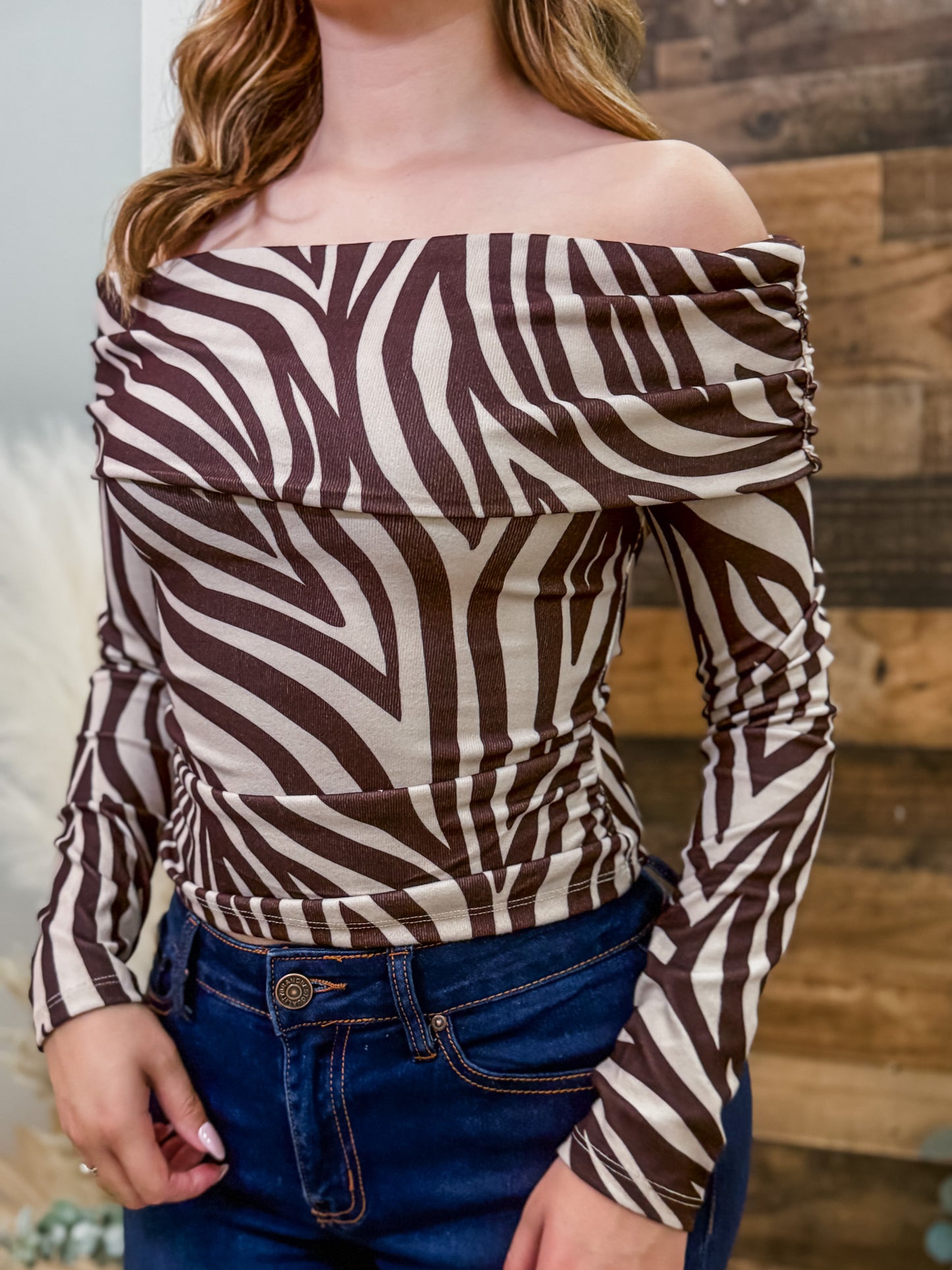 Michaela Print Off Shoulder Top