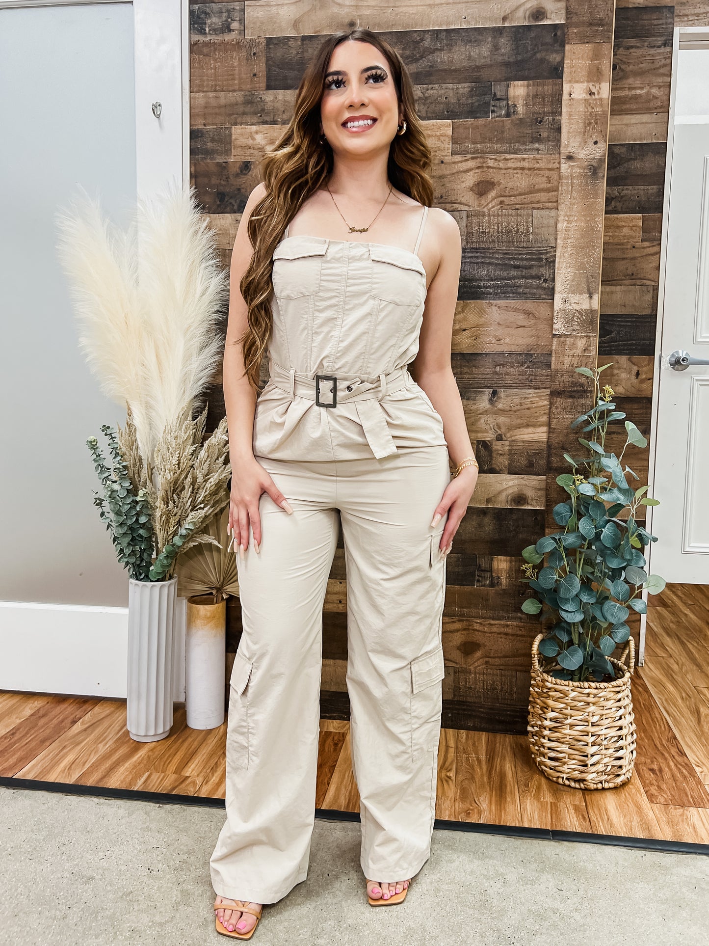 Parker Cargo Style Belted Jumpsuit