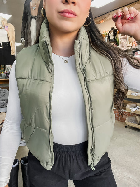 Brooke Zipper Front Puffer Vest