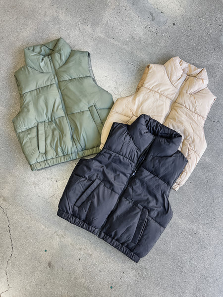 Brooke Zipper Front Puffer Vest