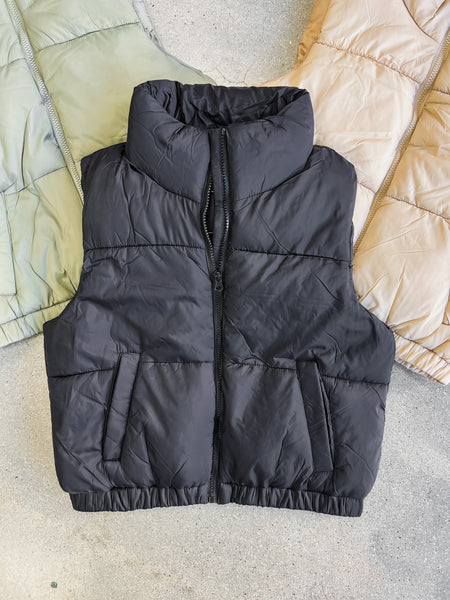 Brooke Zipper Front Puffer Vest