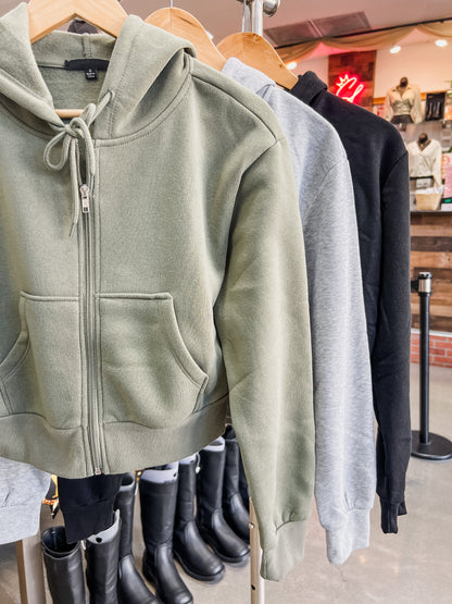 RESTOCK! Noelle Cropped Fleece Zip Hoodie