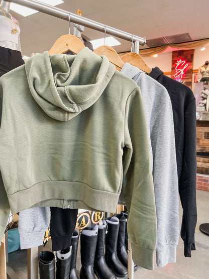 RESTOCK! Noelle Cropped Fleece Zip Hoodie