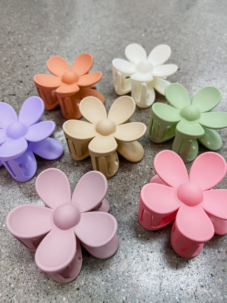 Pastel Flower Claw Clips