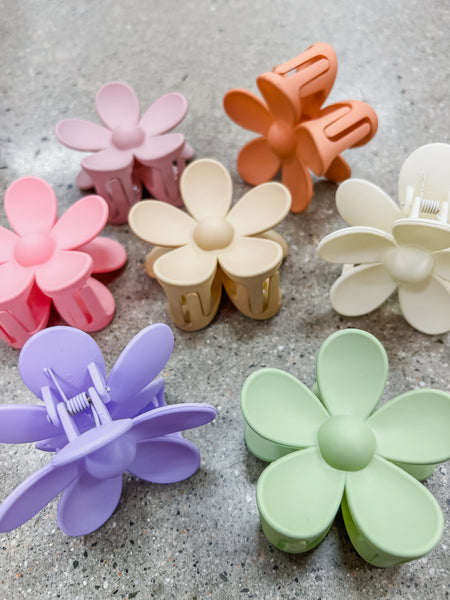 Pastel Flower Claw Clips