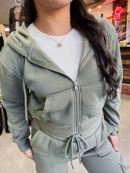 RESTOCK! Noelle Cropped Fleece Zip Hoodie